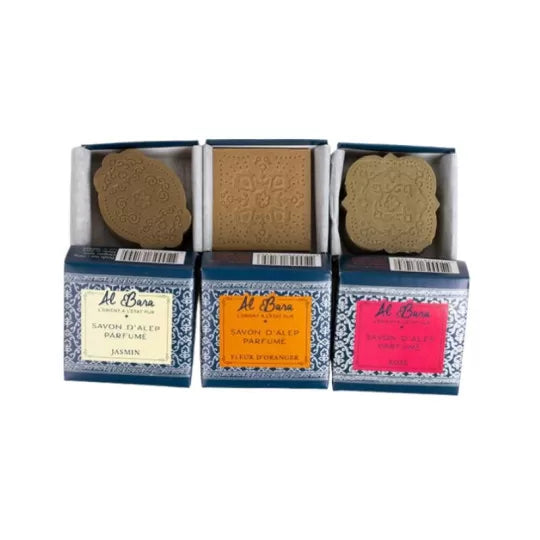Box of 3 Genuine Aleppo Soaps Perfumed 100g