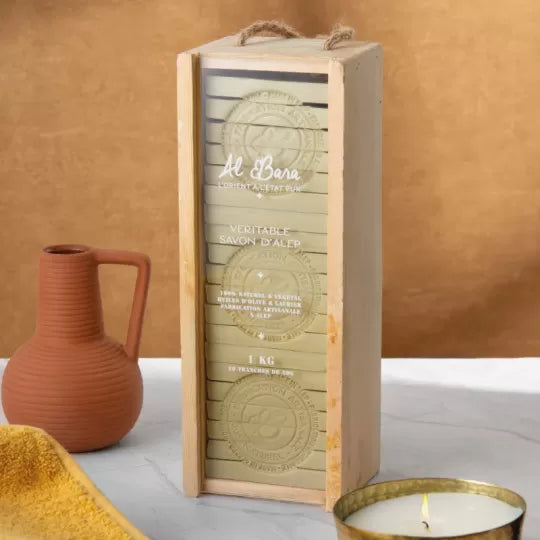1Kg Genuine Aleppo Soap in Wodden Box